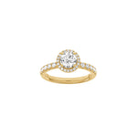 LUXUS Halo runder 14kt. Goldring mit Lab. G. Durchmesser 1,52ct TW/VS2