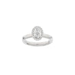 LUXUS-Halo-Ring aus ovalem 14-karätigem Gold mit Lab-Gravur, Durchmesser 1,12 ct, TW/VS2