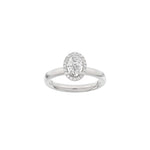 LUXUS-Halo-Ring aus ovalem 14-karätigem Gold mit Lab-Gravur, Durchmesser 1,12 ct, TW/VS2