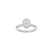 LUXURY Halo oval 14kt. guldring m. lab grown diamant 1,32ct TW/VS2