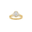 LUXUS-Halo-Ring aus ovalem 14-karätigem Gold mit Lab-Gravur, Durchmesser 1,45 ct, TW/VS2