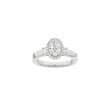 LUXUS-Halo-Ring aus ovalem 14-karätigem Gold mit Lab-Gravur, Durchmesser 1,45 ct, TW/VS2