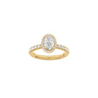 LUXURY Halo oval 14kt. guldring m. lab grown diamant 1,52ct TW/VS2