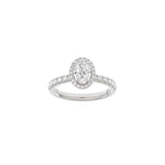 LUXUS-Halo-Ring aus ovalem 14-karätigem Gold mit Lab-Gravur, Durchmesser 1,52 ct, TW/VS2