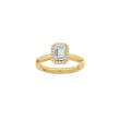 LUXURY Halo firkant 14kt. guldring m. lab grown diamant 1,12ct TW/VS2