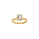 LUXURY Halo firkant 14kt. guldring m. lab grown diamant 1,12ct TW/VS2