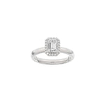 LUXUS Halo quadratischer 14kt. Goldring mit Lab. G. Durchmesser 1,12ct TW/VS2