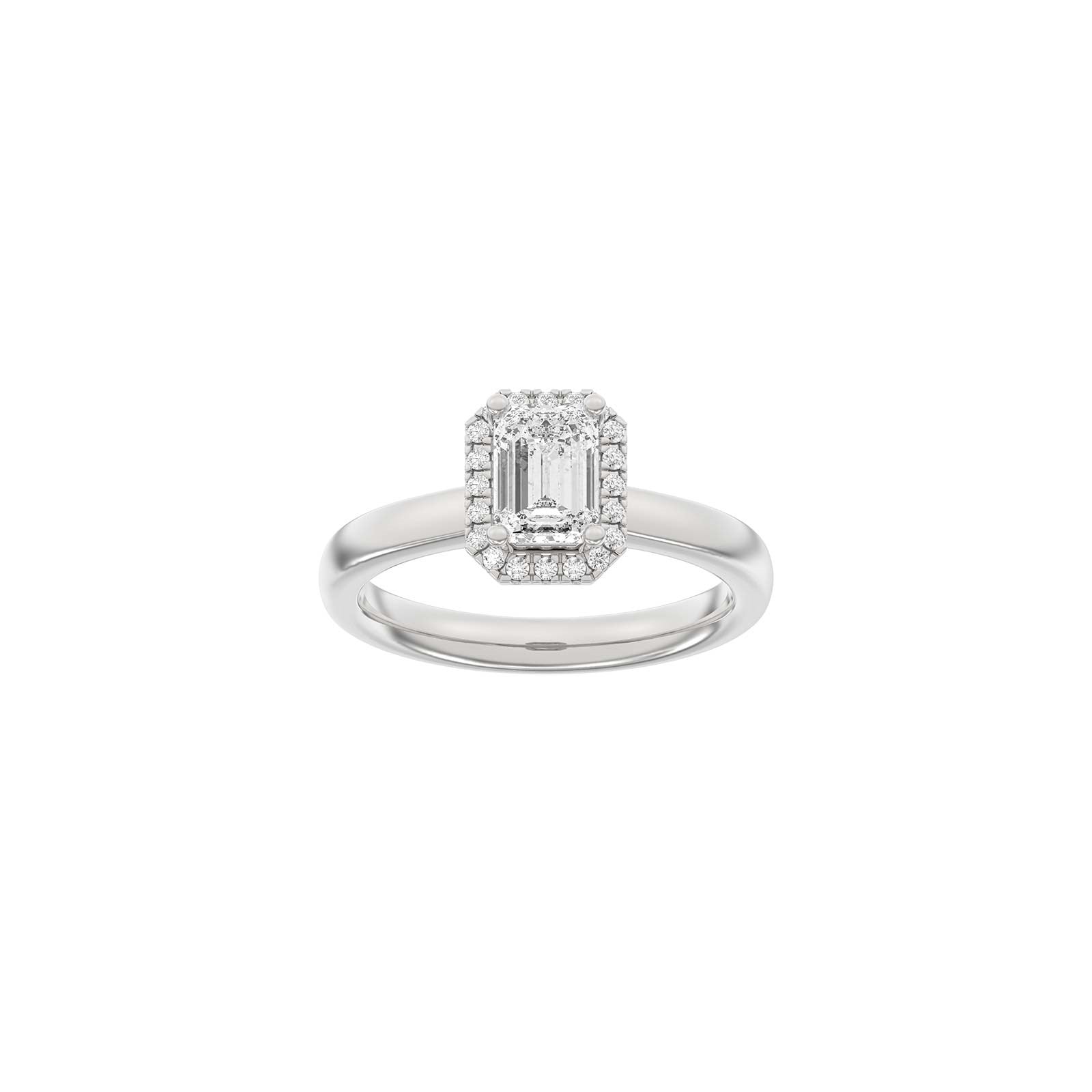 LUXUS Halo quadratischer 14kt. Goldring mit Lab. G. Durchmesser 1,12ct TW/VS2