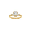 LUXURY Halo firkant 14kt. guldring m. lab grown diamant 1,32ct TW/VS2