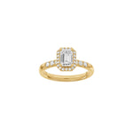 LUXURY Halo firkant 14kt. guldring m. lab grown diamant 1,32ct TW/VS2