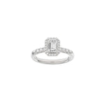 LUXUS Halo quadratischer 14kt. Goldring mit Lab. G. Durchmesser 1,32ct TW/VS2