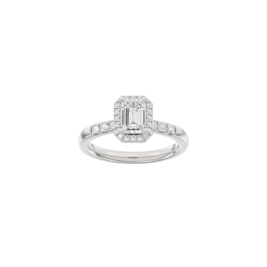 LUXURY Halo Quadrat 14kt. Goldring m. Lab Grown Diamant 1,32ct TW/VS2 - 50 / Rotgold