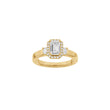 LUXUS Halo quadratischer 14kt. Goldring mit Lab. G. Durchmesser 1,45ct TW/VS2