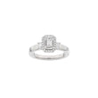 LUXUS Halo quadratischer 14kt. Goldring mit Lab. G. Durchmesser 1,45ct TW/VS2