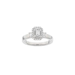 LUXUS Halo quadratischer 14kt. Goldring mit Lab. G. Durchmesser 1,45ct TW/VS2