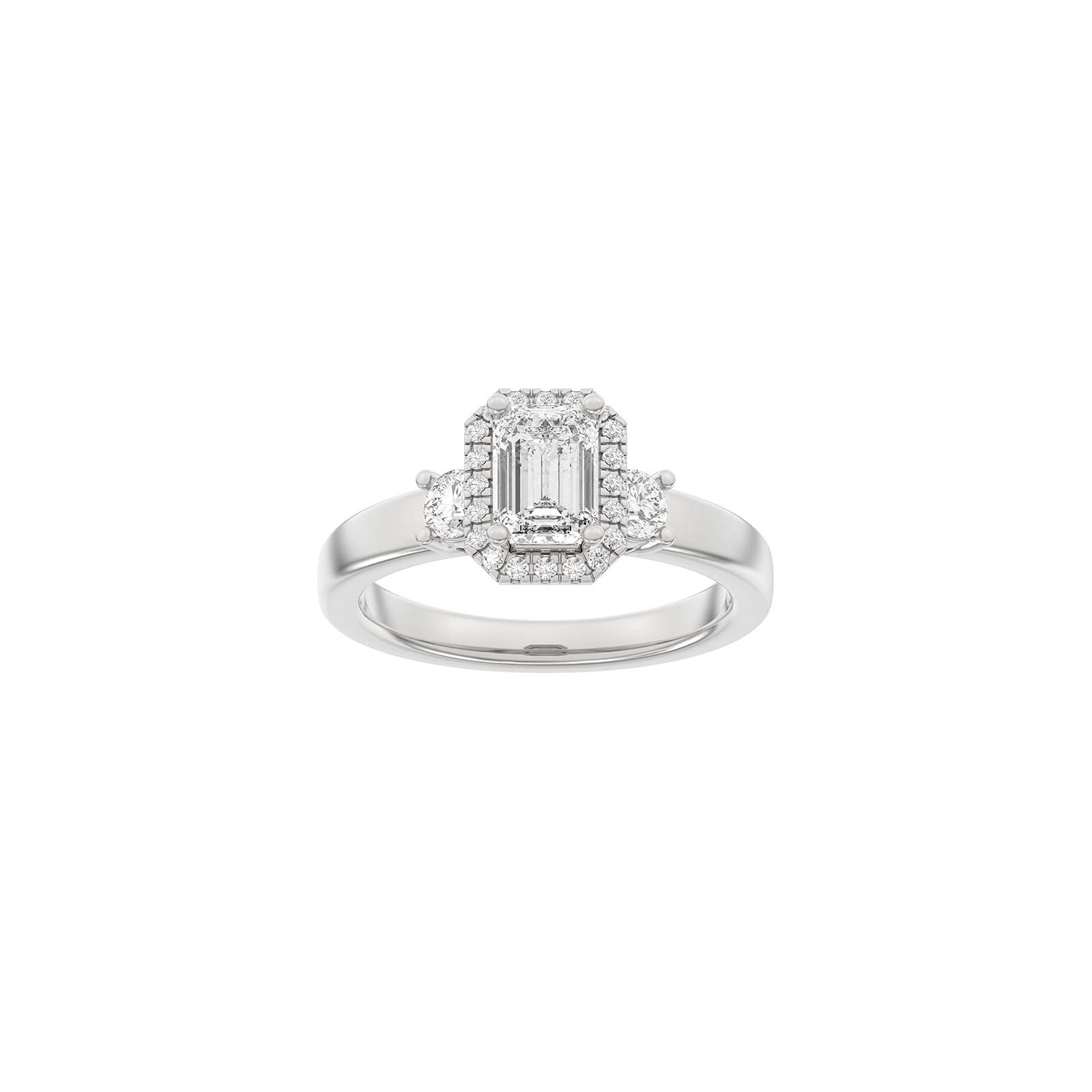 LUXUS Halo quadratischer 14kt. Goldring mit Lab. G. Durchmesser 1,45ct TW/VS2