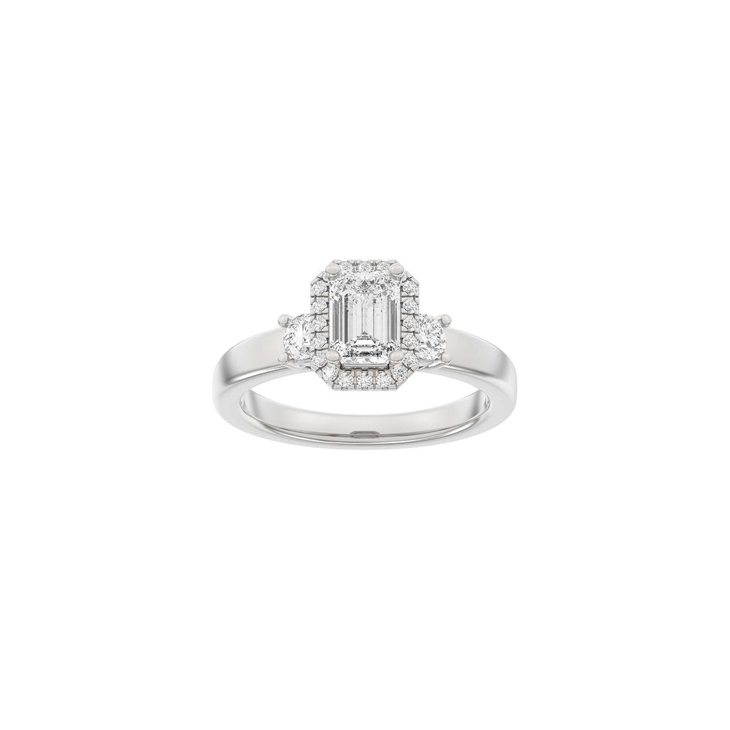 LUXURY Halo Quadrat 14kt. Goldring m. Lab Grown Diamant 1,45ct TW/VS2 - 50 / Roségold