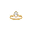 LUXUS Halo Tropfen 14kt. Goldring mit Lab. G. Durchmesser 1,12ct TW/VS2