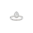 LUXUS Halo Tropfen 14kt. Goldring mit Lab. G. Durchmesser 1,12ct TW/VS2