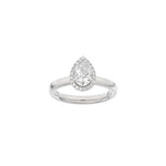 LUXUS Halo Tropfen 14kt. Goldring mit Lab. G. Durchmesser 1,12ct TW/VS2