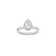 LUXURY Halo dråbe 14kt. guldring m. lab grown diamant 1,12ct TW/VS2