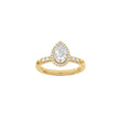 LUXURY Halo dråbe 14kt. guldring m. lab grown diamant 1,32ct TW/VS2