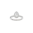 LUXUS Halo Tropfen 14kt. Goldring mit Lab. G. Durchmesser 1,32ct TW/VS2