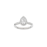 LUXUS Halo Tropfen 14kt. Goldring mit Lab. G. Durchmesser 1,32ct TW/VS2