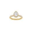 LUXURY Halo dråbe 14kt. guldring m. lab grown diamant 1,52ct TW/VS2
