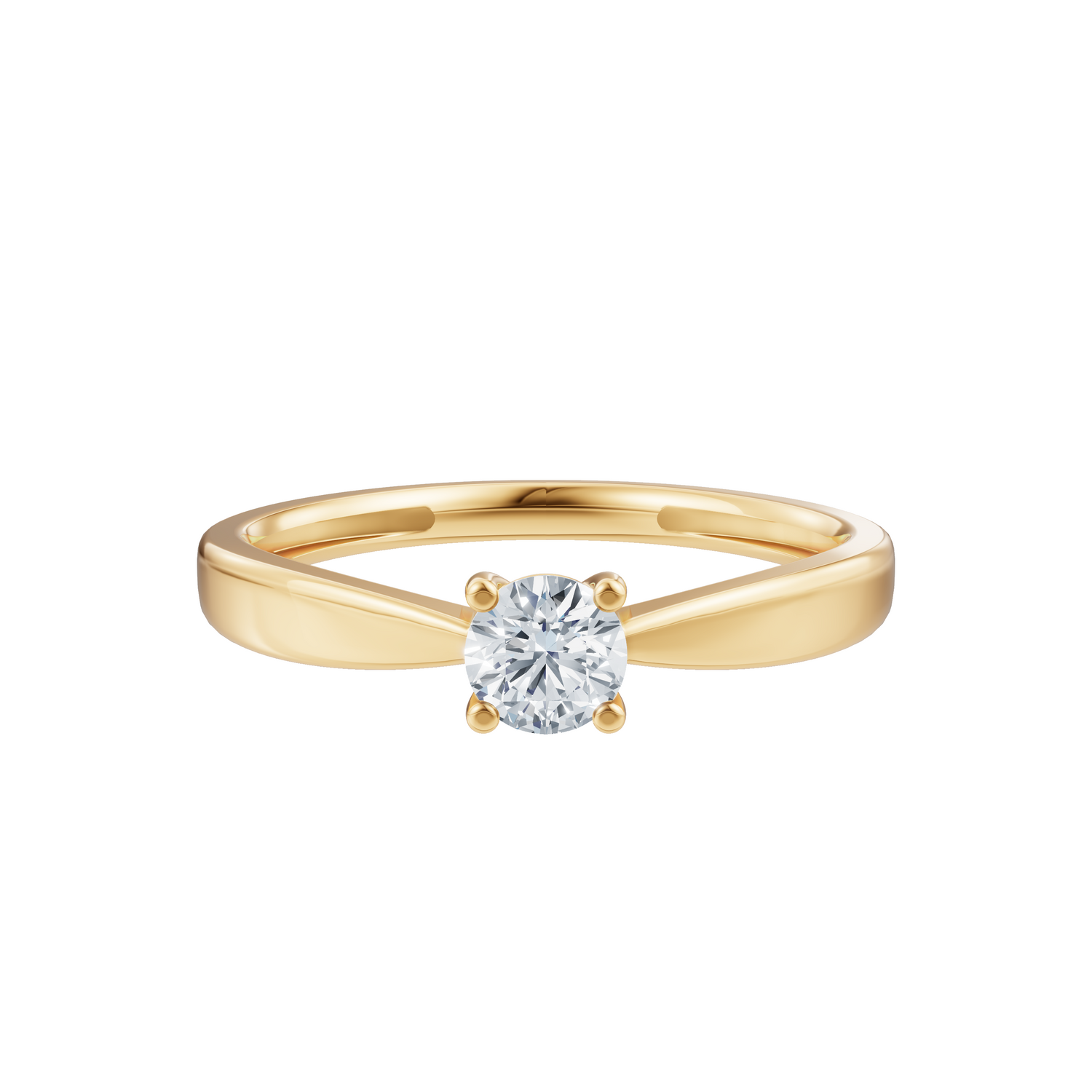 LUXURY 14kt. guldring m. lab grown diamant 0,25ct TW/VS2 - 50 / Guld