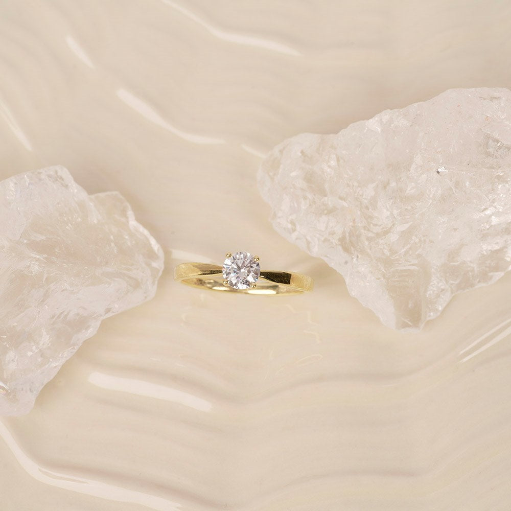 LUXURY 14kt. guldring m. lab grown diamant 0,50ct TW/VS2