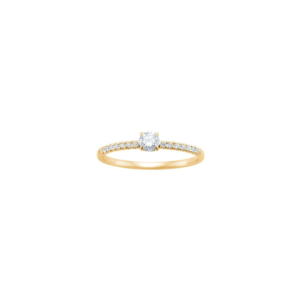 LUXURY 14kt. guldring m. lab grown diamant 0,255ct TW/VS2 - Weißgold
