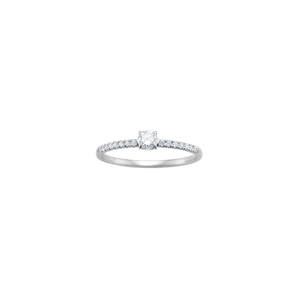 LUXURY 14kt. guldring m. lab grown diamant 0,255ct TW/VS2 - Weißgold