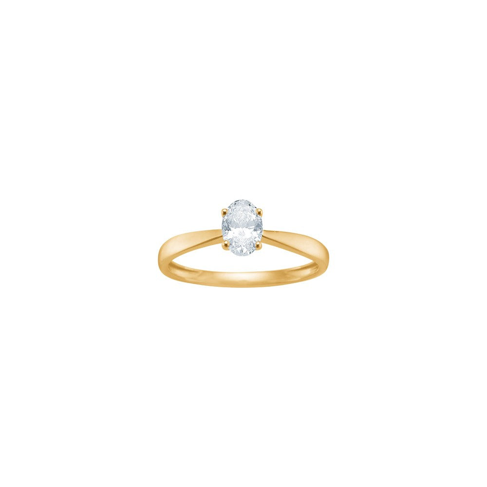 LUXURY 14kt. guldring m. lab grown diamant oval 0,50ct TW/VS2