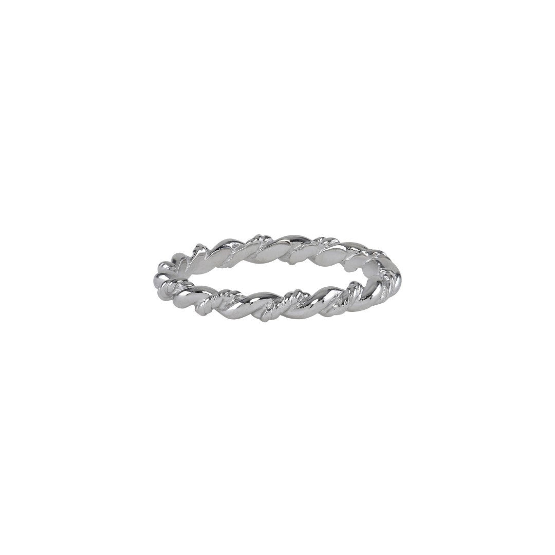 SIERSBØL sølv rhd. ring twisted - Rhodineret / 60