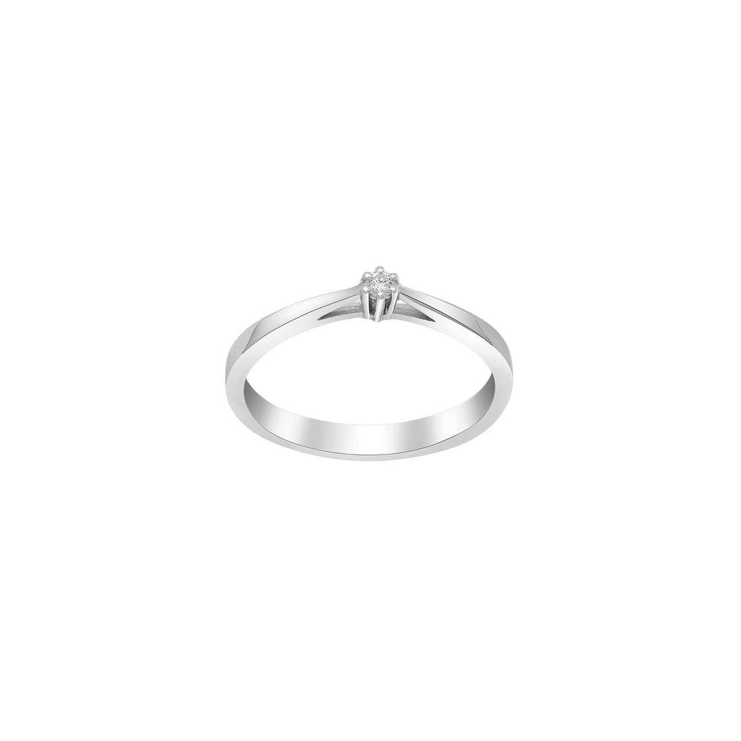 Siersbøl 14ct. Afrodite whitegoldring  0.03ct WSI