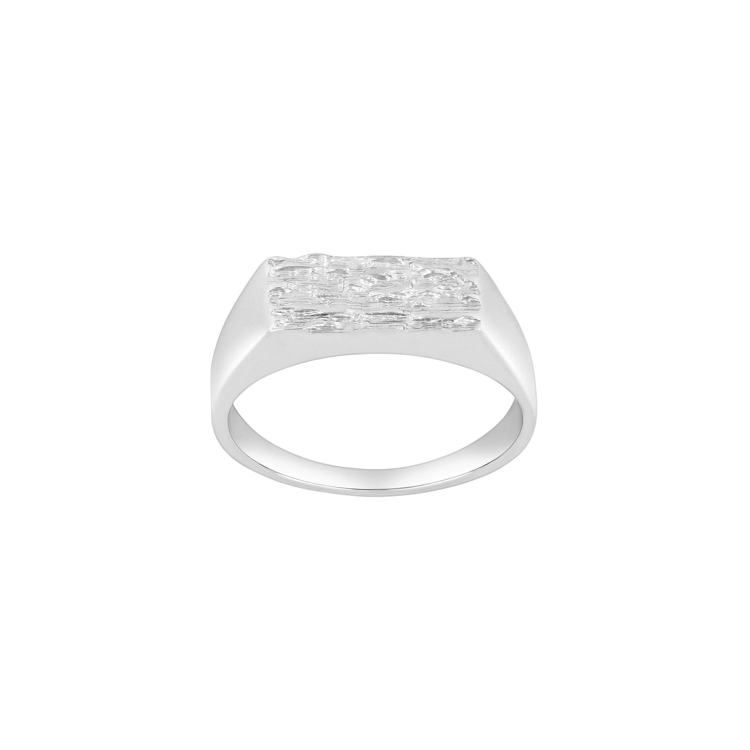 Stange. Silberne Ringplatte mit Muster - Rhodiniert / 70