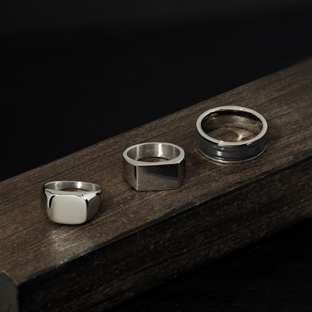 SON steel ring with carbon eye