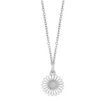 Rhod. sølvvedhæng Marguerit 10mm inkl. kæde