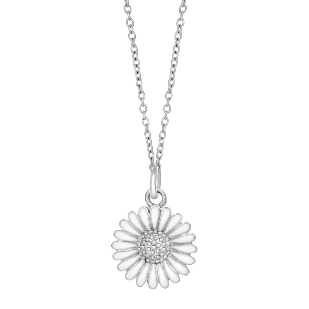 Rhod. Silberhalskette Margerite 15mm