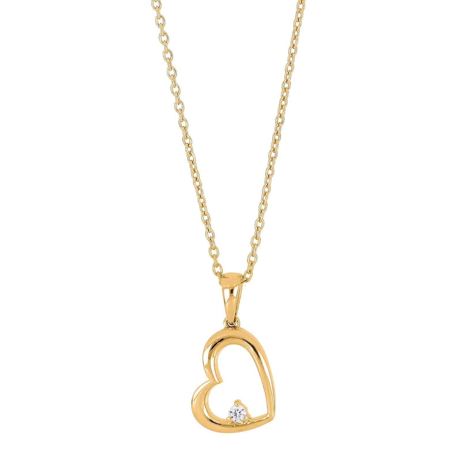 14kt. Goldhertz m/dia. 0.03ct W/SI