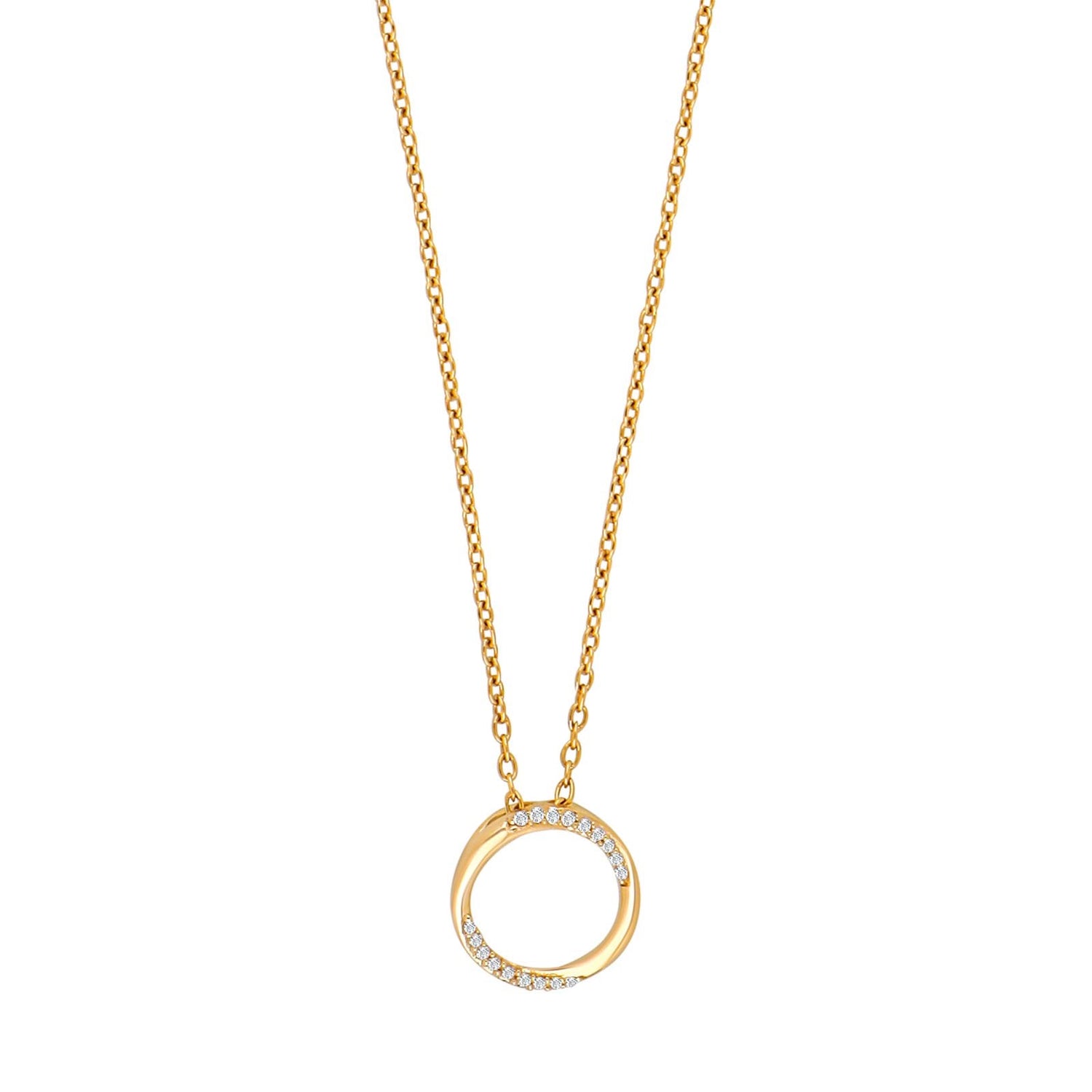 14kt. guldvedhæng m/dia. 0.04ct W/SI inkl. forg.