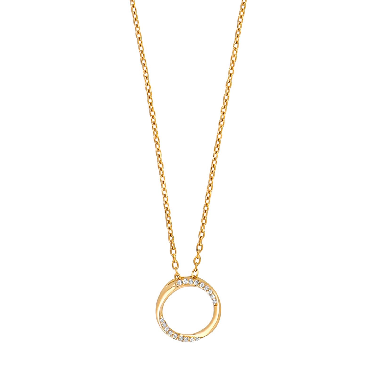 14kt. guldvedhæng m/dia. 0.04ct W/SI inkl. forg.