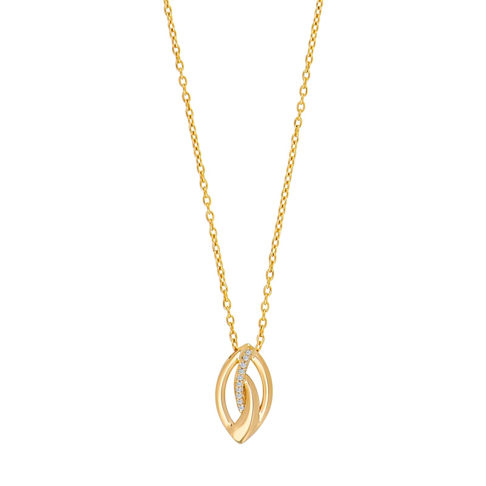14kt. guldvedhæng m/dia. 0.02ct W/SI inkl. forg.