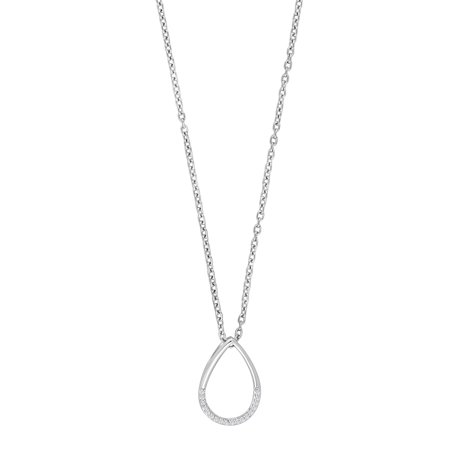 14kt. hvidguldsvedhæng m/dia. 0.03ct W/SI inkl. rh