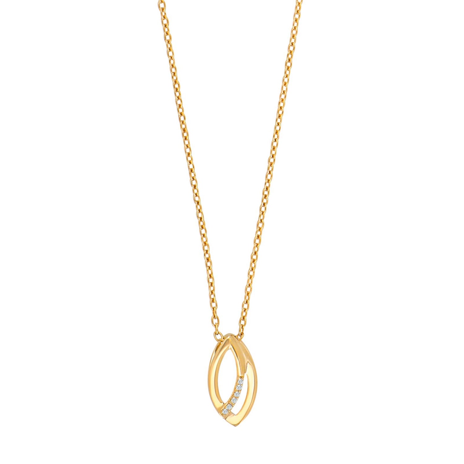 14kt. guldvedhæng m/dia. 0.01ct W/SI inkl. forg.