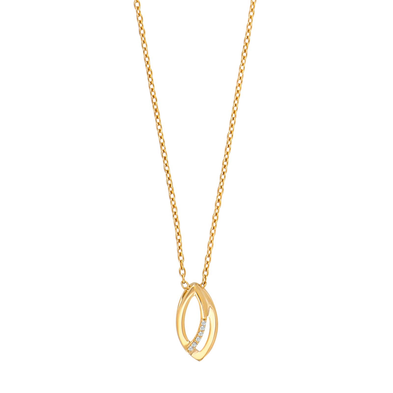 14kt. guldvedhæng m/dia. 0.01ct W/SI inkl. forg.