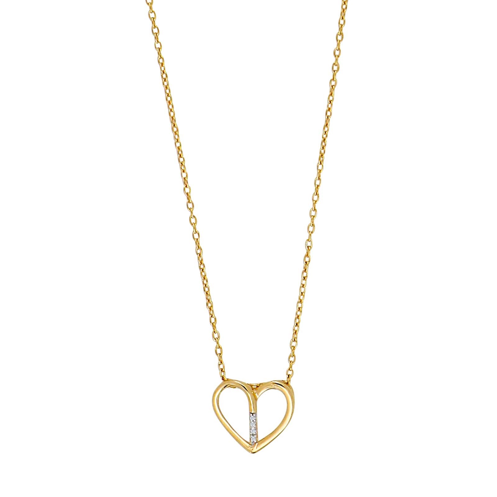 14kt. Goldhertz m/dia. 0.010ct W/SI