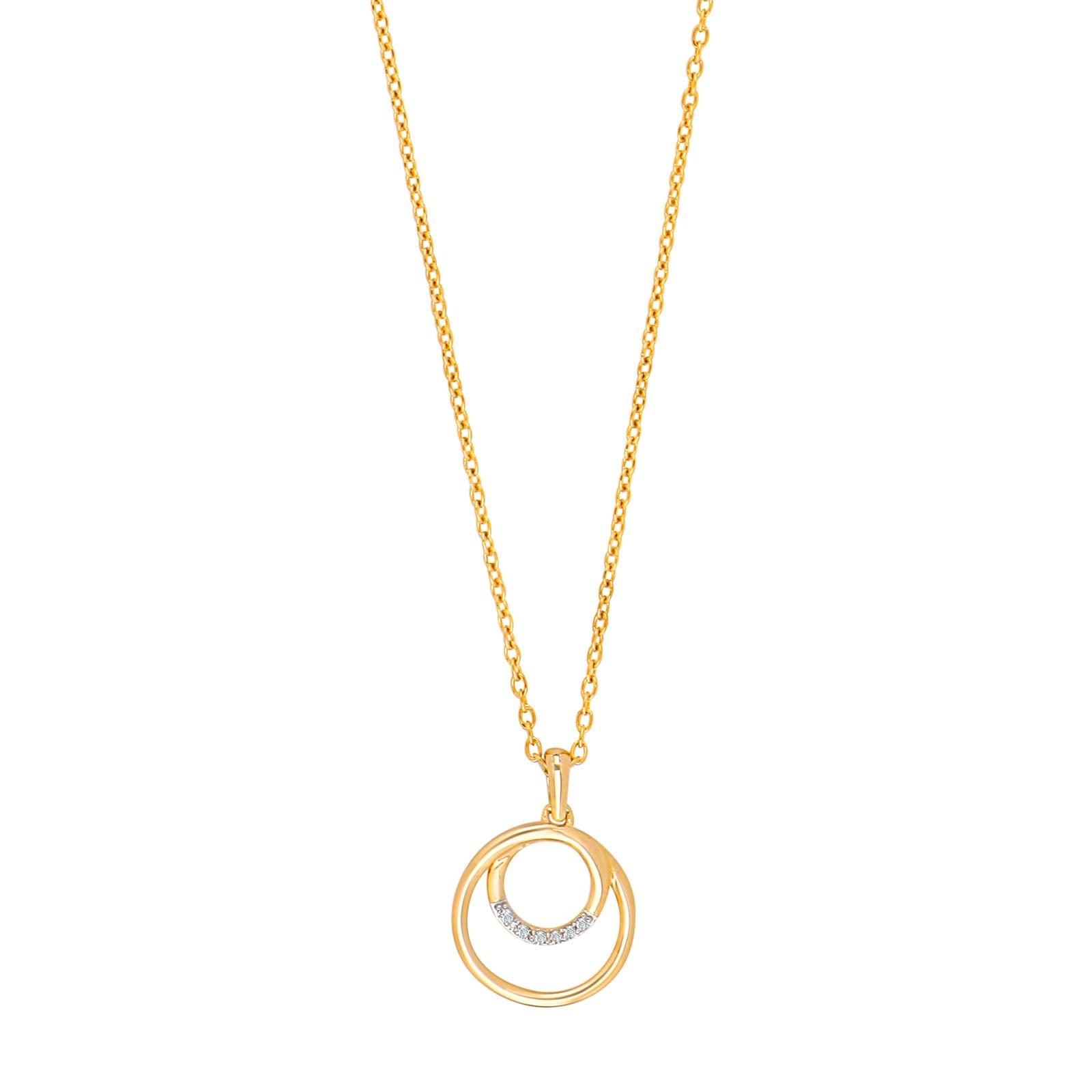 14kt. guldvedhæng m/dia. 0.02ct W/SI inkl. forg.