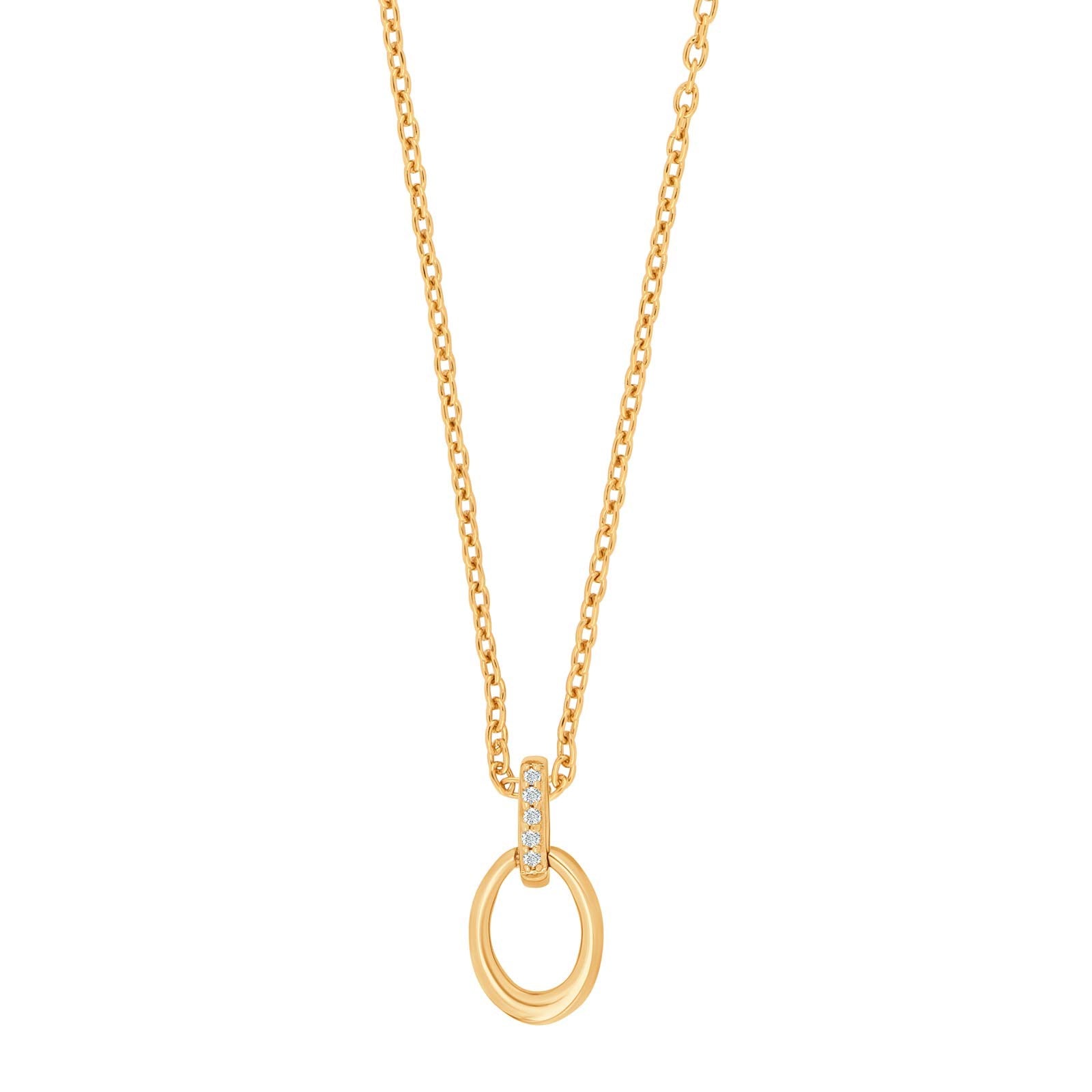 14kt. Goldanhänger m/dia. 0.015ct W/SI